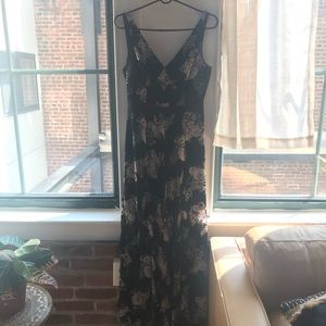 Never worn black and floral BCBG maxi dress